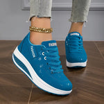 Chaussures Confort Compensées en Simili Cuir pour Femme