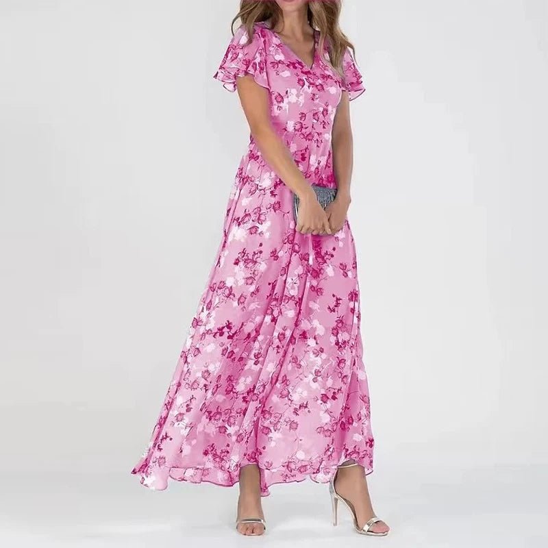 Robe Longue Fluide en Chiffon pour Femmes