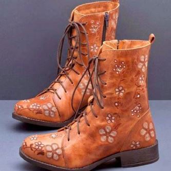Bottes Brodées Rétro pour Femmes