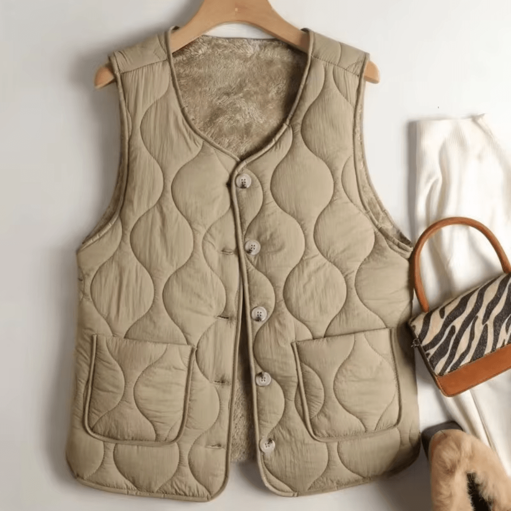 Gilet Sans Manches Matelassé et Chaud pour Femme