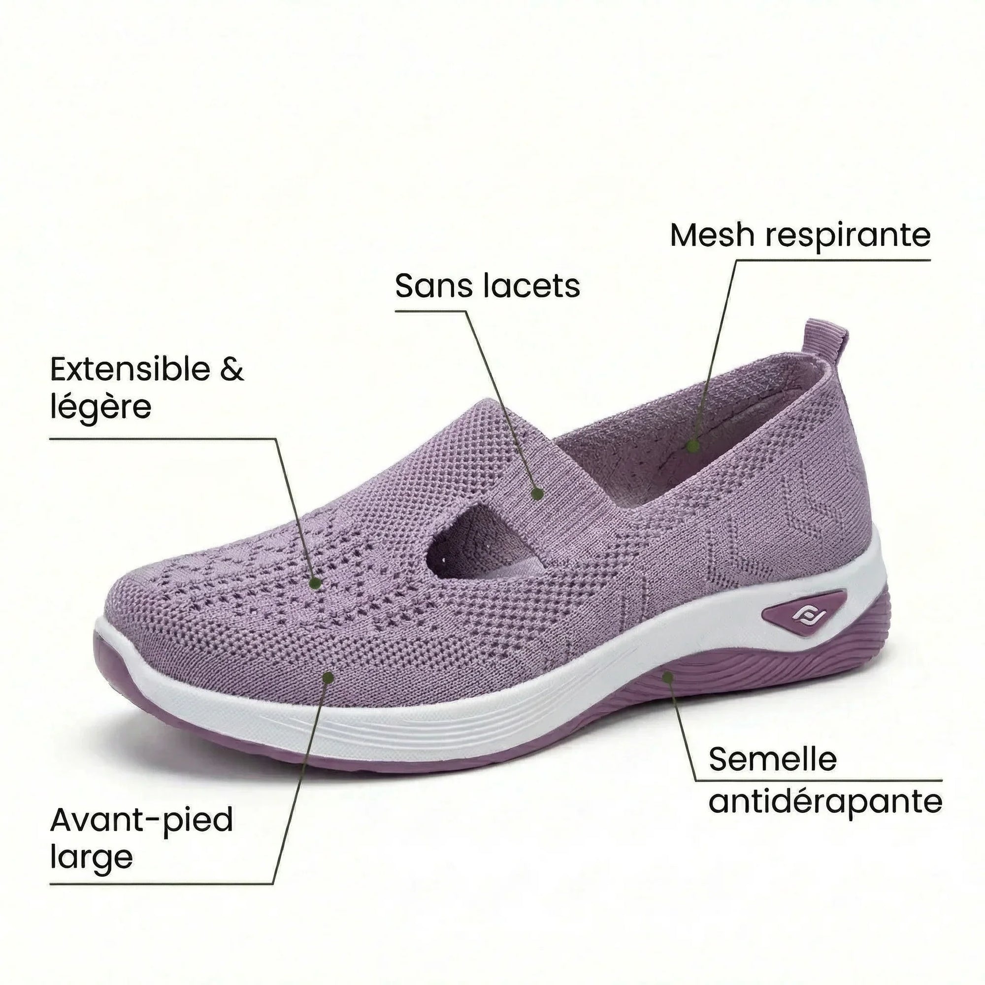 Basket Confortable et Légère Sans Lacets en Maille pour Femme
