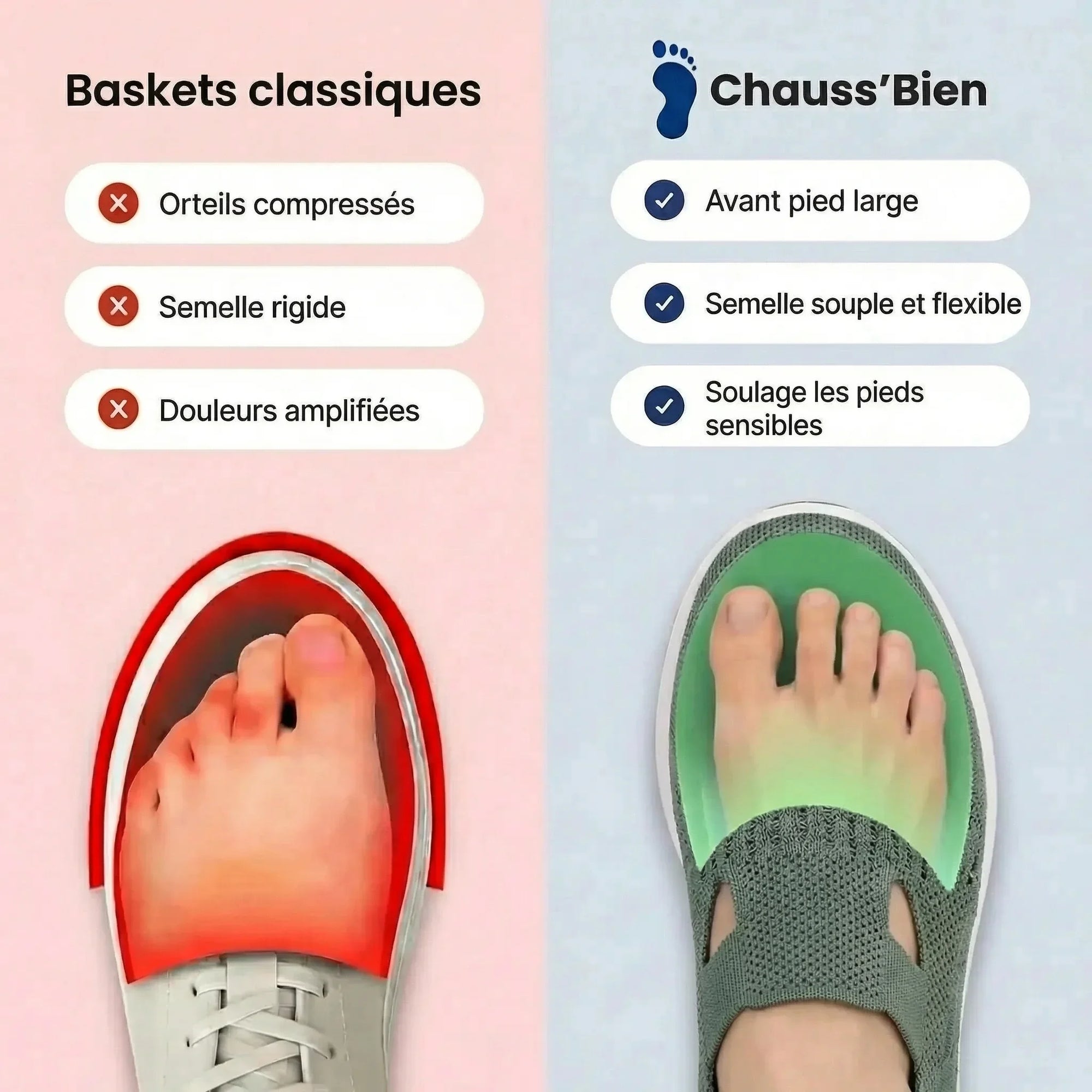 Basket Confortable et Légère Sans Lacets en Maille pour Femme
