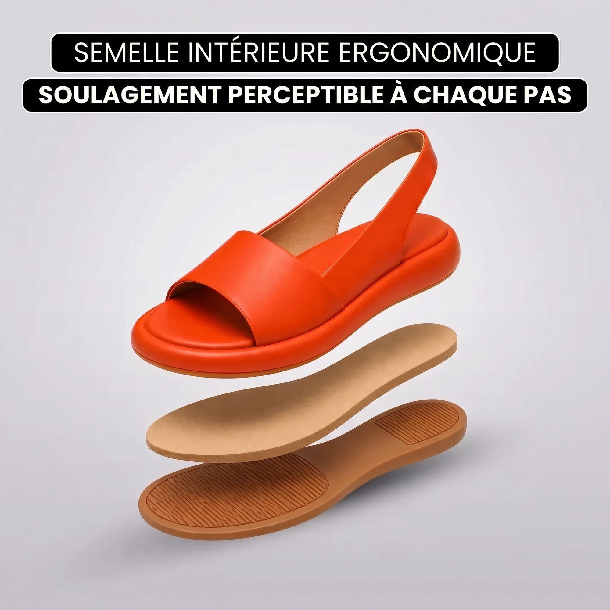 Sandales Compensées Femme À Bride Arrière Et Bout Ouvert
