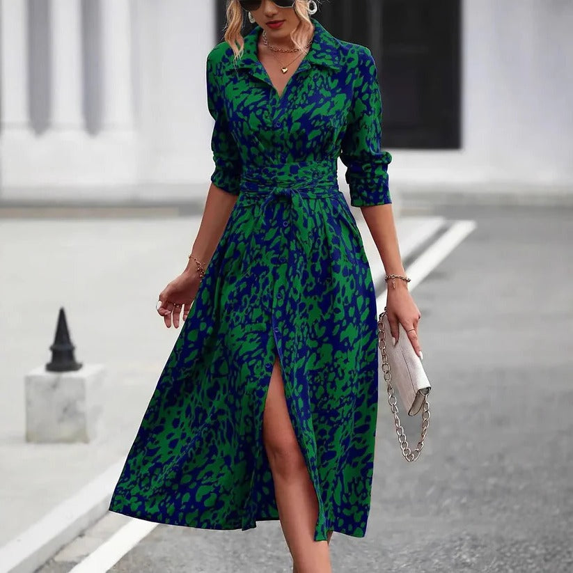 Robe mi-longue coupe évasée pour femmes