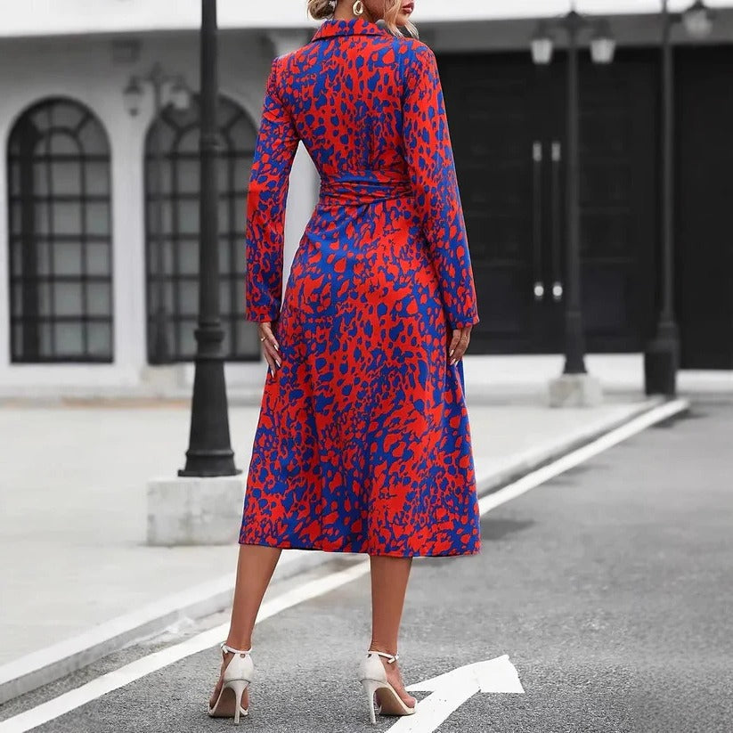Robe mi-longue coupe évasée pour femmes