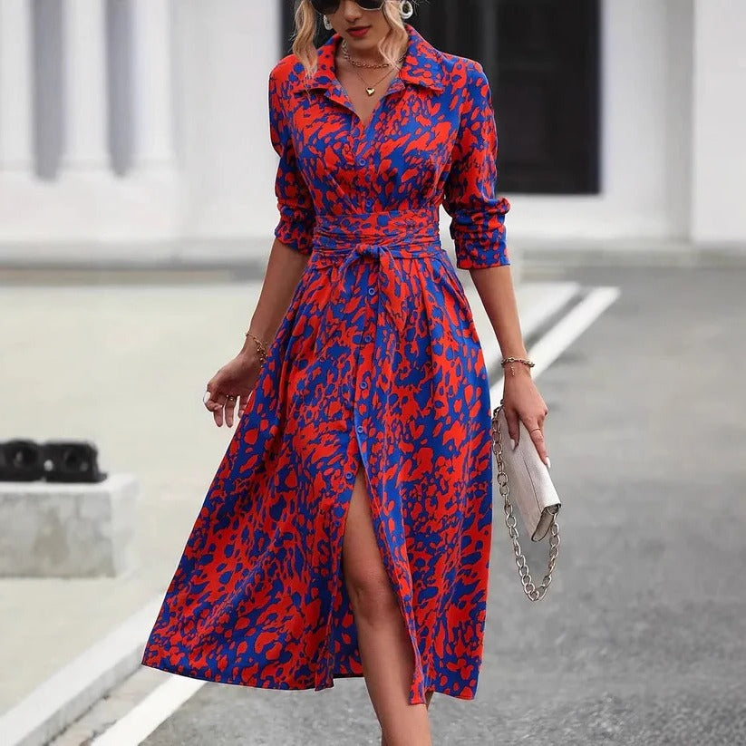 Robe mi-longue coupe évasée pour femmes
