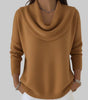 Pull Rouge en Maille Ample à Col Bénitier et Manches Longues