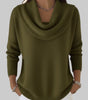Pull Rouge en Maille Ample à Col Bénitier et Manches Longues