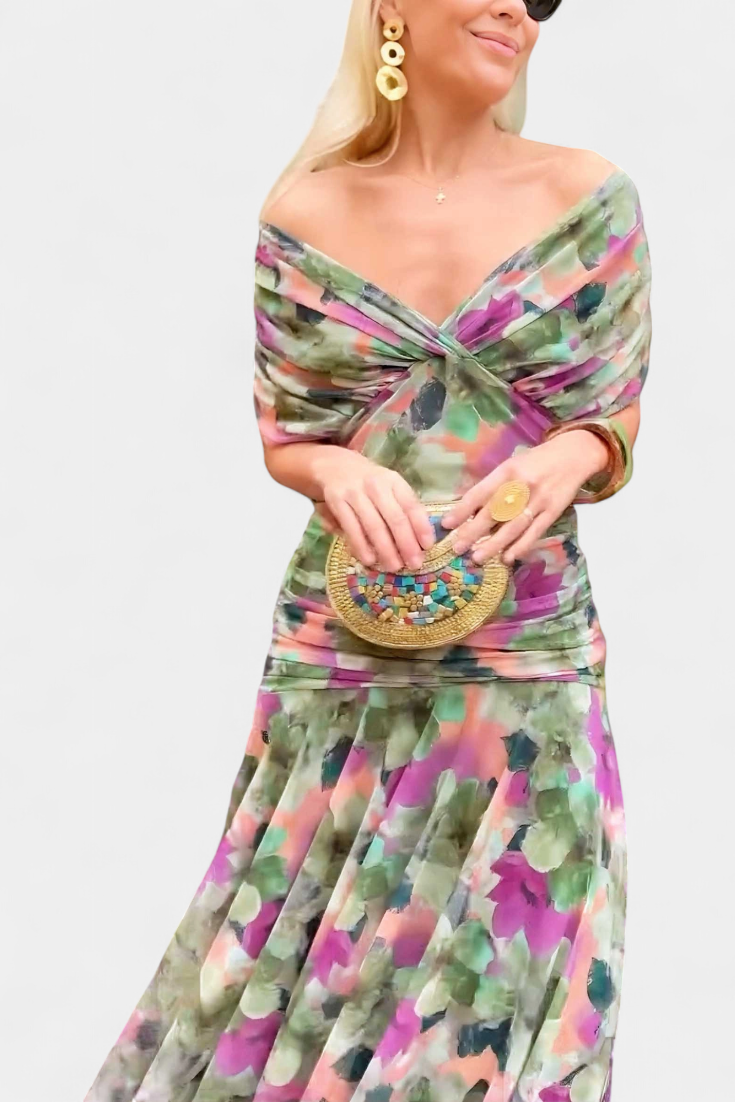 Robe Longue à Imprimé Floral pour Femme