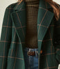 Manteau à Carreaux en Tissu Effet Laine pour Femme