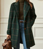Manteau à Carreaux en Tissu Effet Laine pour Femme