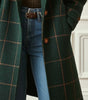 Manteau à Carreaux en Tissu Effet Laine pour Femme