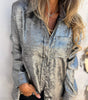 Chemise en daim décontractée à col tailleur pour femmes