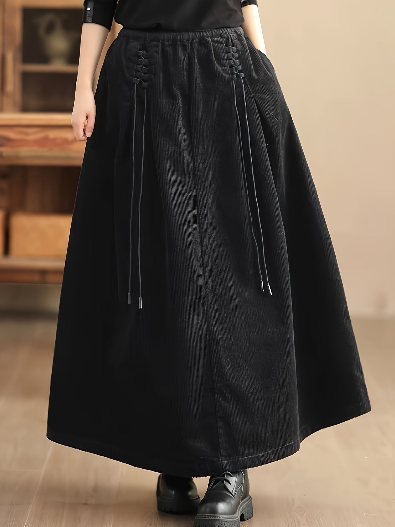 Jupe Maxi en Velours Côtelé pour Femme - Emilia Lane