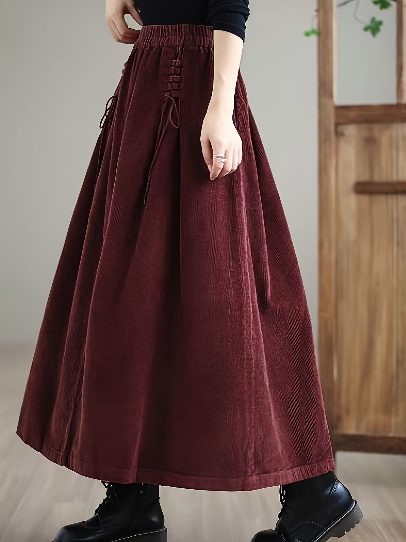 Jupe Maxi Fluide à Lacets pour Femmes - Emilia Lane