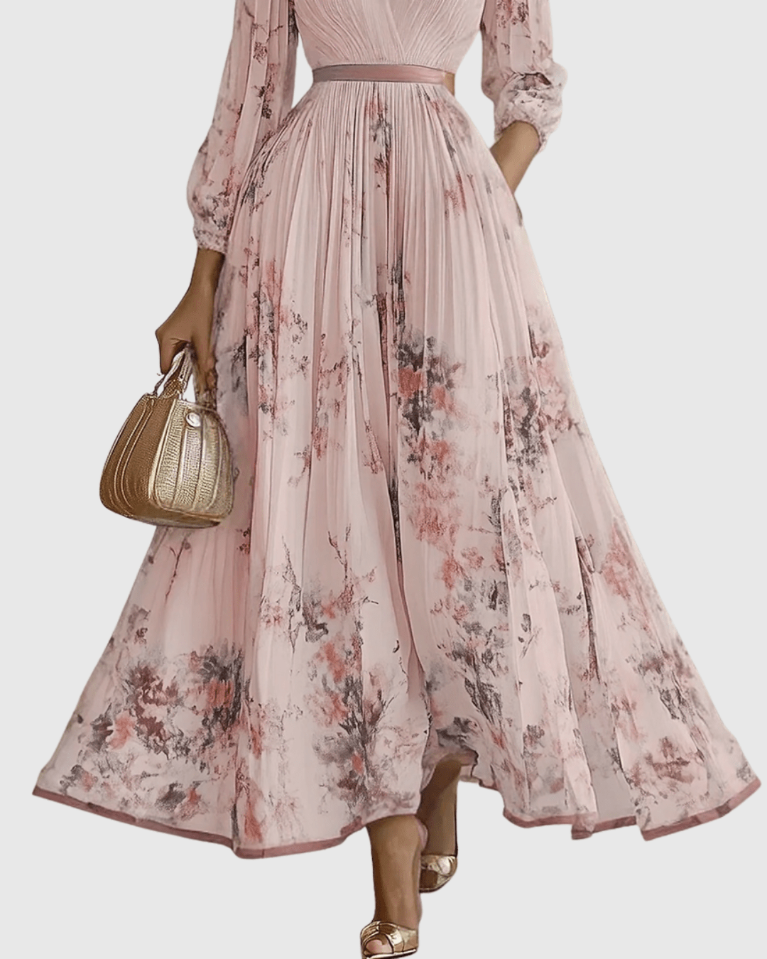 Longue robe plissée pour femmes - Emilia Lane