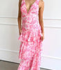 Robe Maxi en Chiffon à Volants pour Femmes