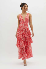 Robe Maxi en Chiffon à Volants pour Femmes