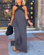 Robe Longue à Bretelles Croisées pour Femmes