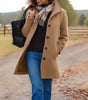 Manteau à Col Montant en Tissu Effet Laine pour Femme - Emilia Lane
