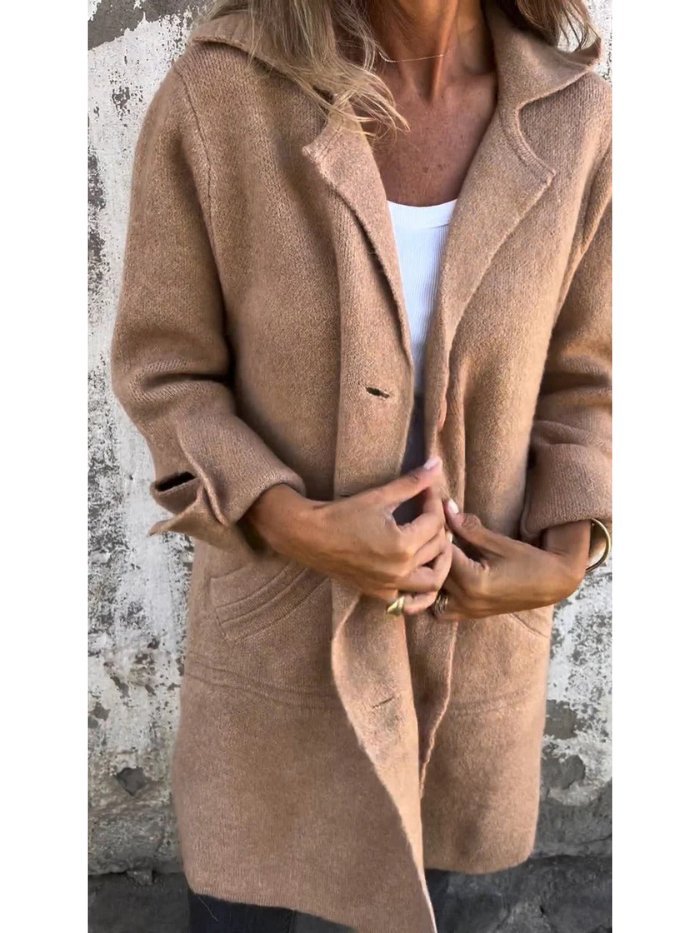 Manteau boutonné à col tailleur pour Femmes - Emilia Lane