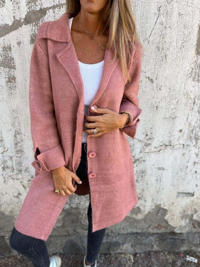 Manteau boutonné à col tailleur pour Femmes - Emilia Lane