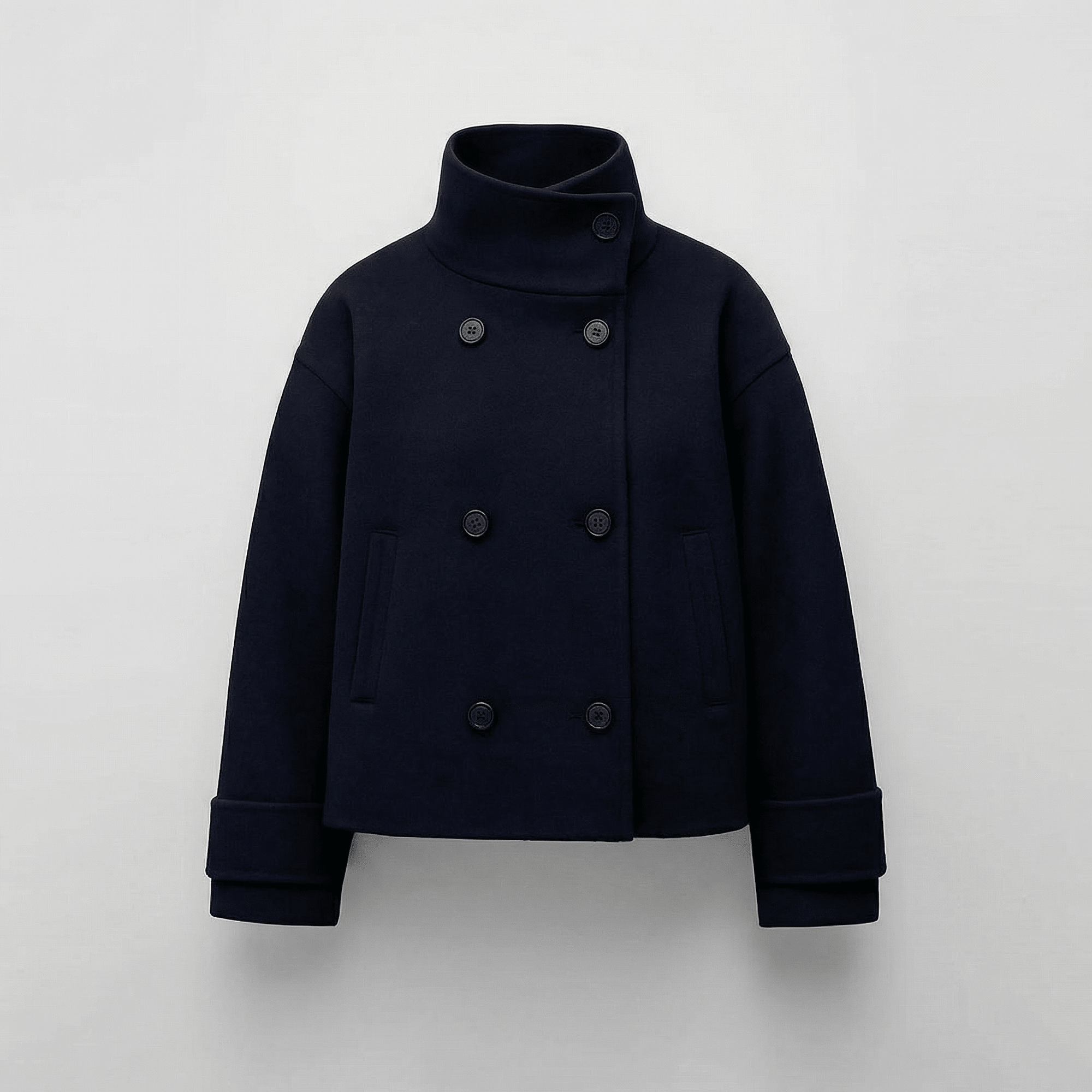 Manteau Court Élégant à Double Boutonnage pour Femmes - Emilia Lane