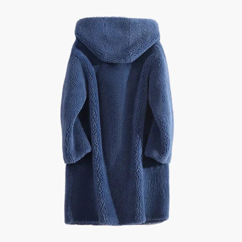 Manteau en laine mi - long à capuche pour femme - Emilia Lane