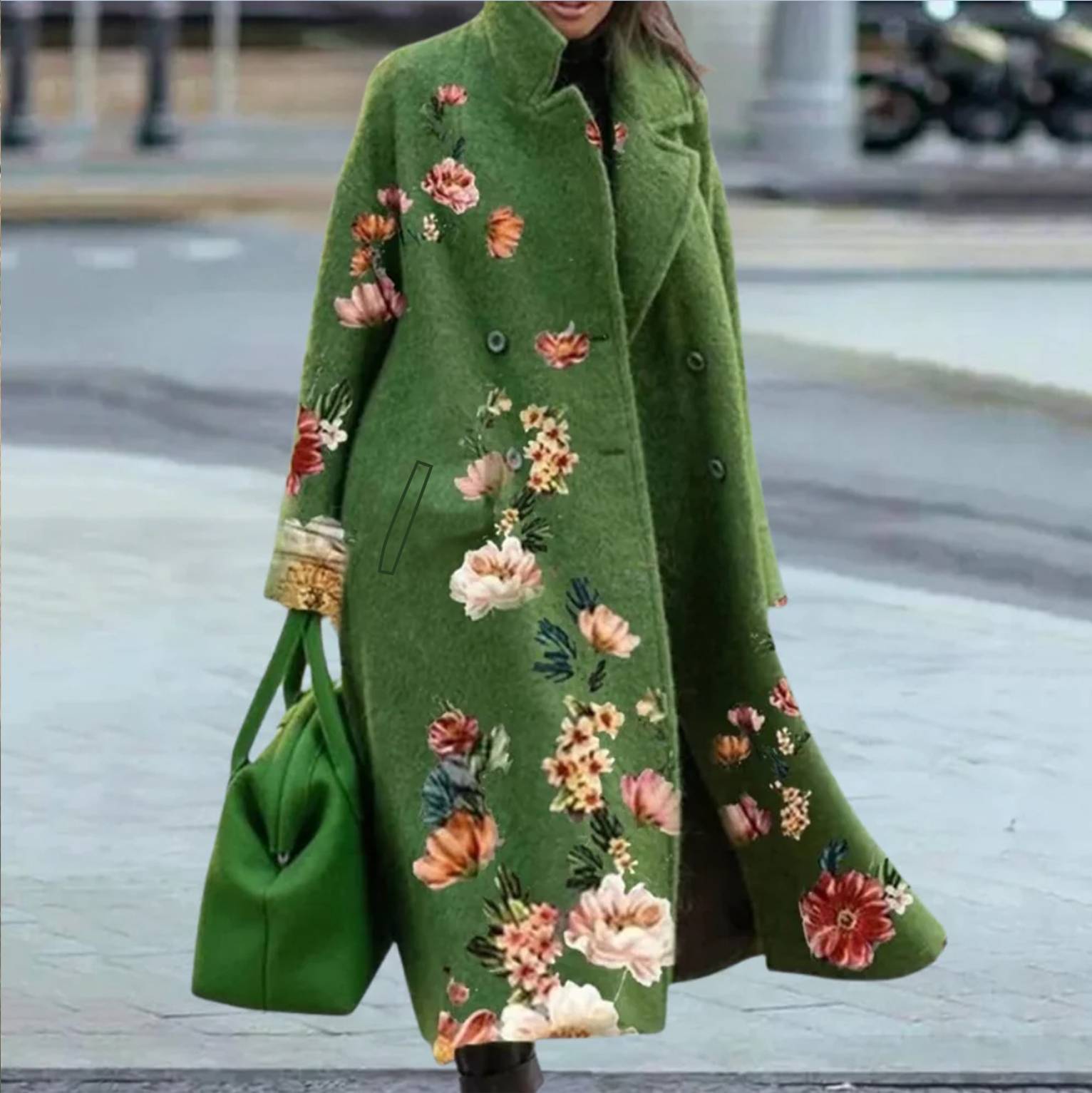 Manteau Imprimé Fleuri à Manches Longues pour Femmes - Emilia Lane