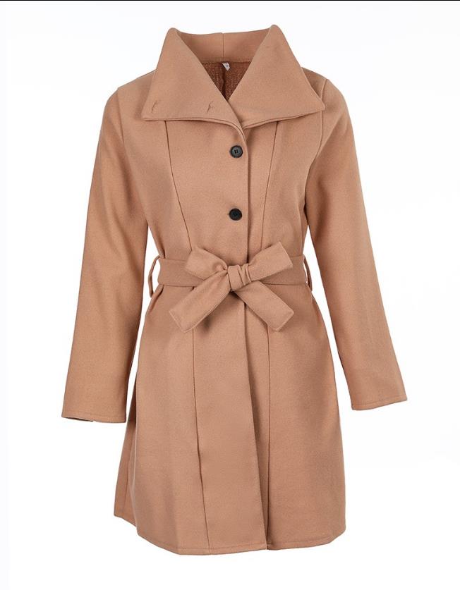 Manteau long femme avec ceinture - Emilia Lane