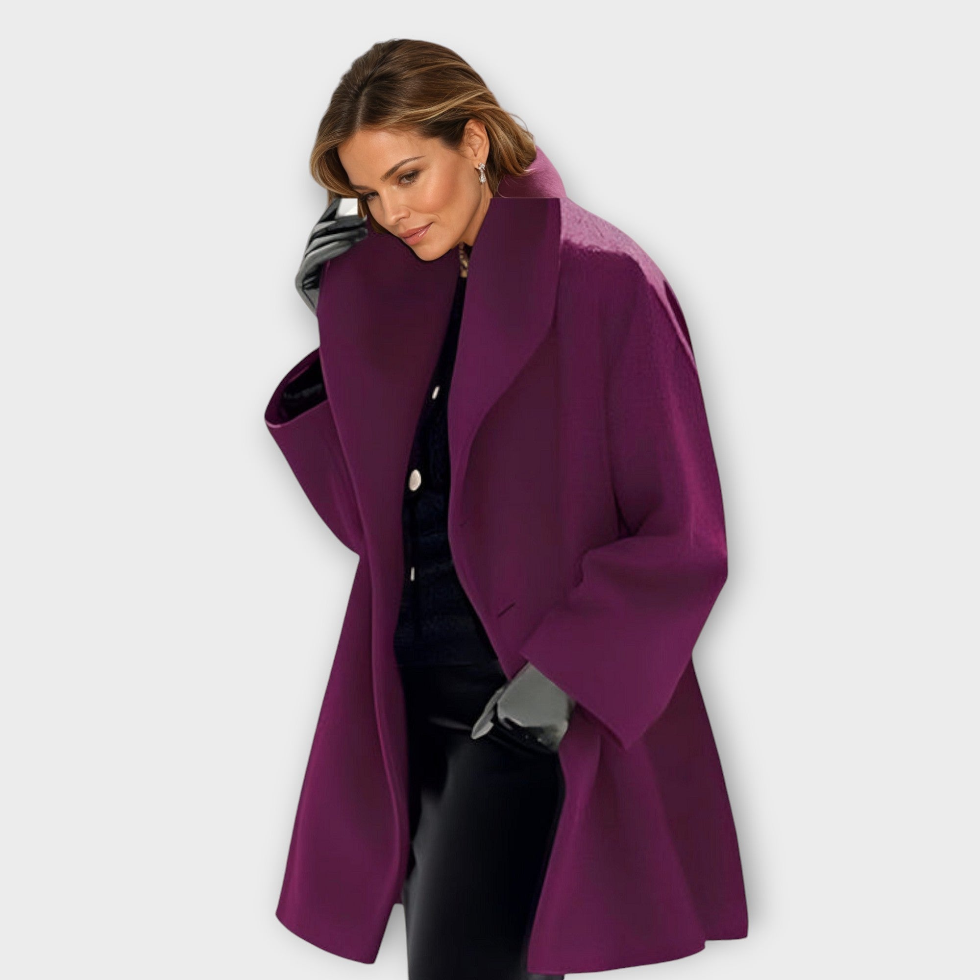 Manteau Oversize en Tissu Effet Laine pour Femme - Emilia Lane