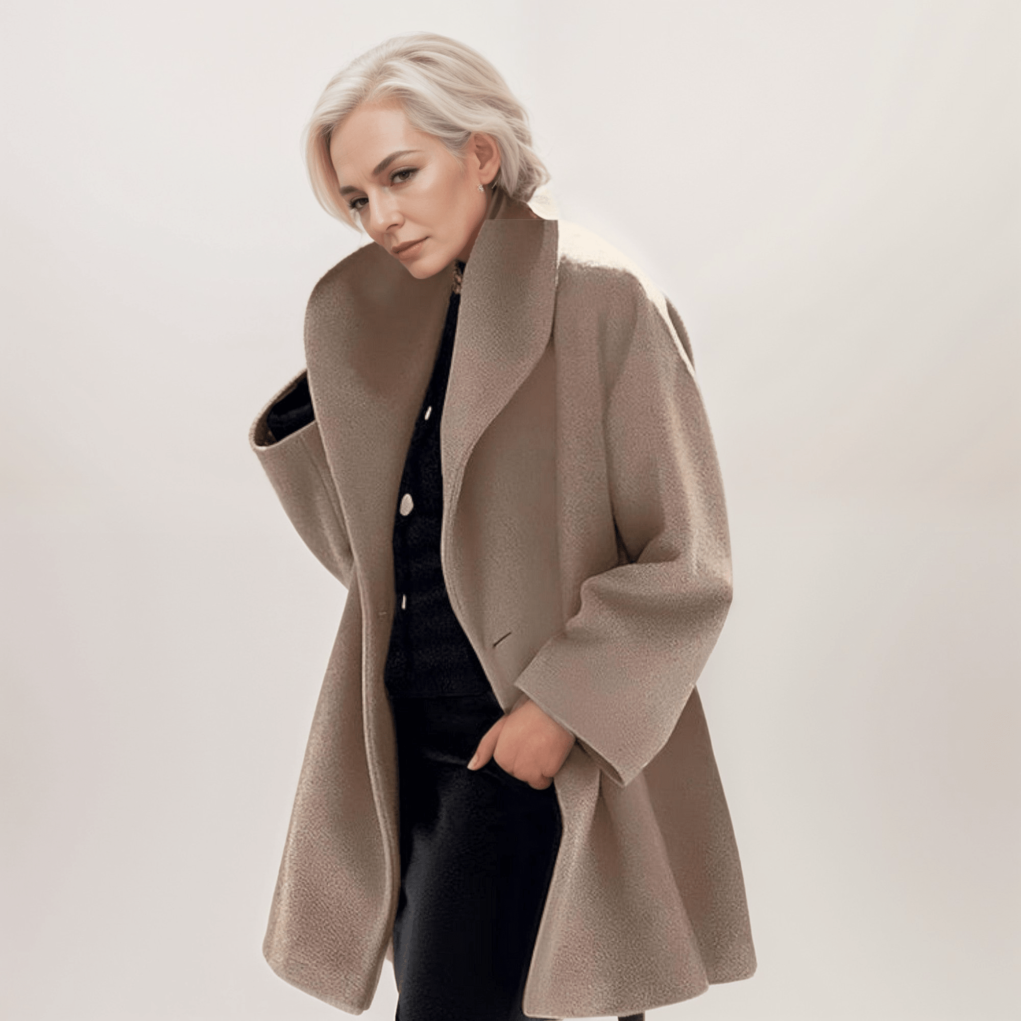 Manteau Oversize en Tissu Effet Laine pour Femme - Emilia Lane