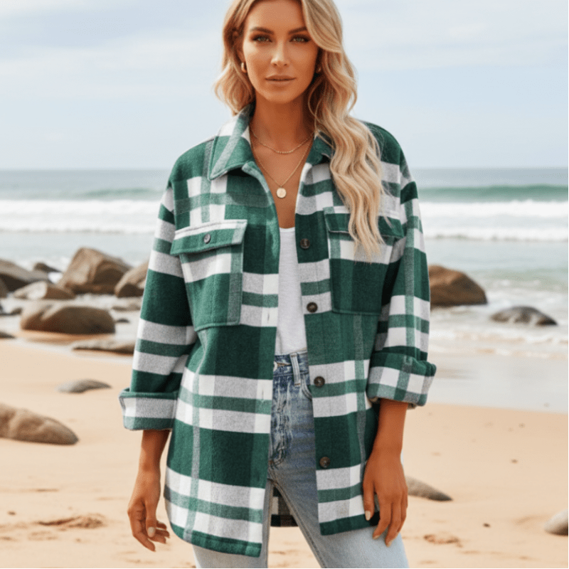 Manteau Style Flanelle à Carreaux pour Femmes - Emilia Lane