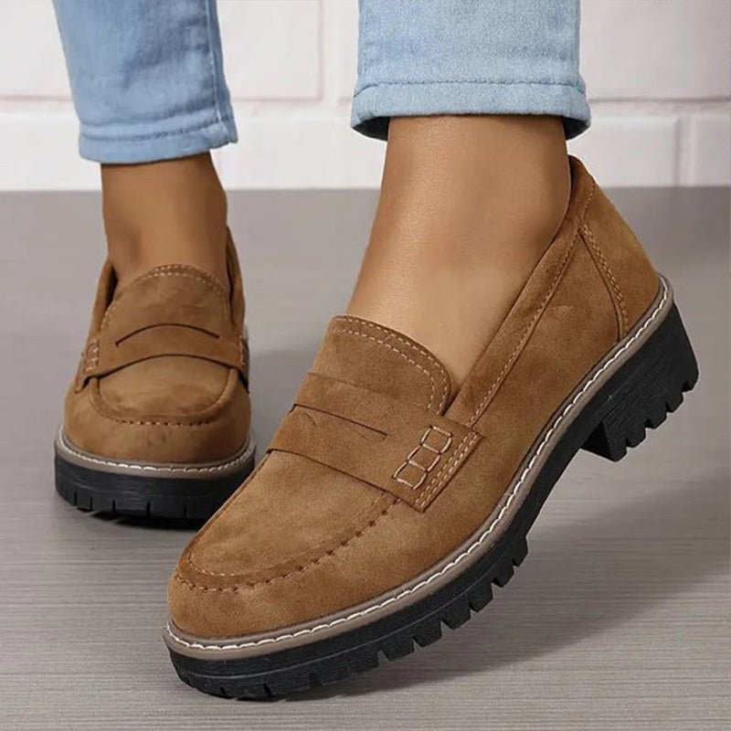 Mocassin Penny Loafer en Similicuir à Semelle Plateforme pour Femme - Emilia Lane