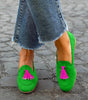 Mocassins à Pompons en Suède pour Femmes - Emilia Lane