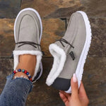 Mocassins en Toile pour Femmes avec Doublure en Fausse Fourrure - Emilia Lane