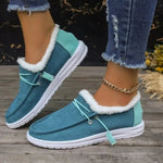 Mocassins en Toile pour Femmes avec Doublure en Fausse Fourrure - Emilia Lane