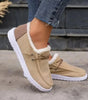 Mocassin Confort Fourré en Toile pour Femme