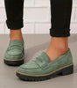 Mocassin Penny Loafer en Similicuir à Semelle Plateforme pour Femme