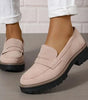 Mocassin Penny Loafer en Similicuir à Semelle Plateforme pour Femme