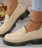 Mocassin Penny Loafer en Similicuir à Semelle Plateforme pour Femme