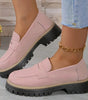 Mocassin Penny Loafer en Similicuir à Semelle Plateforme pour Femme
