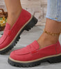 Mocassin Penny Loafer en Similicuir à Semelle Plateforme pour Femme