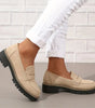 Mocassin Penny Loafer en Similicuir à Semelle Plateforme pour Femme
