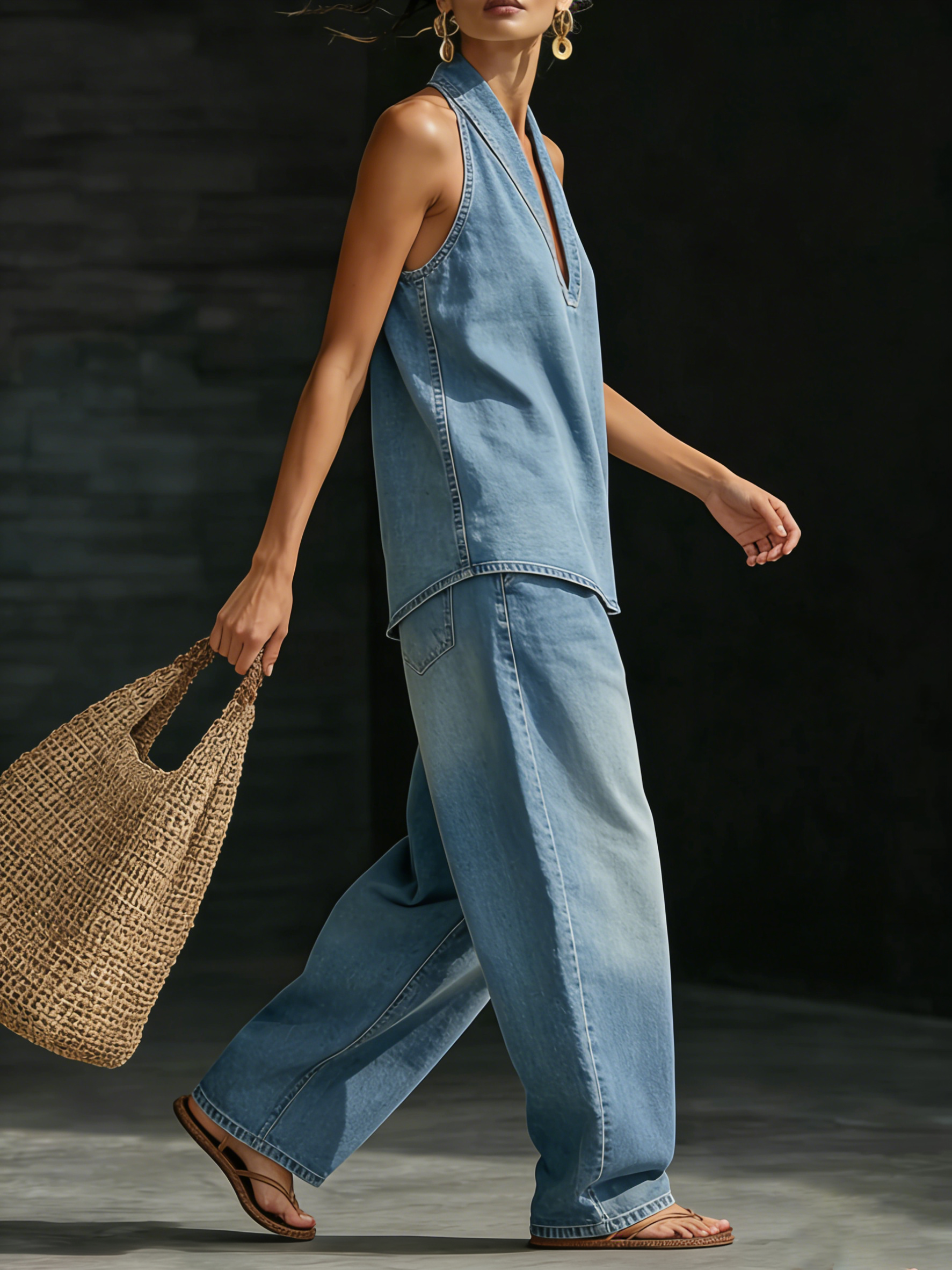 Ensemble en Denim Deux Pièces pour Femme | Idéal pour le Quotidien