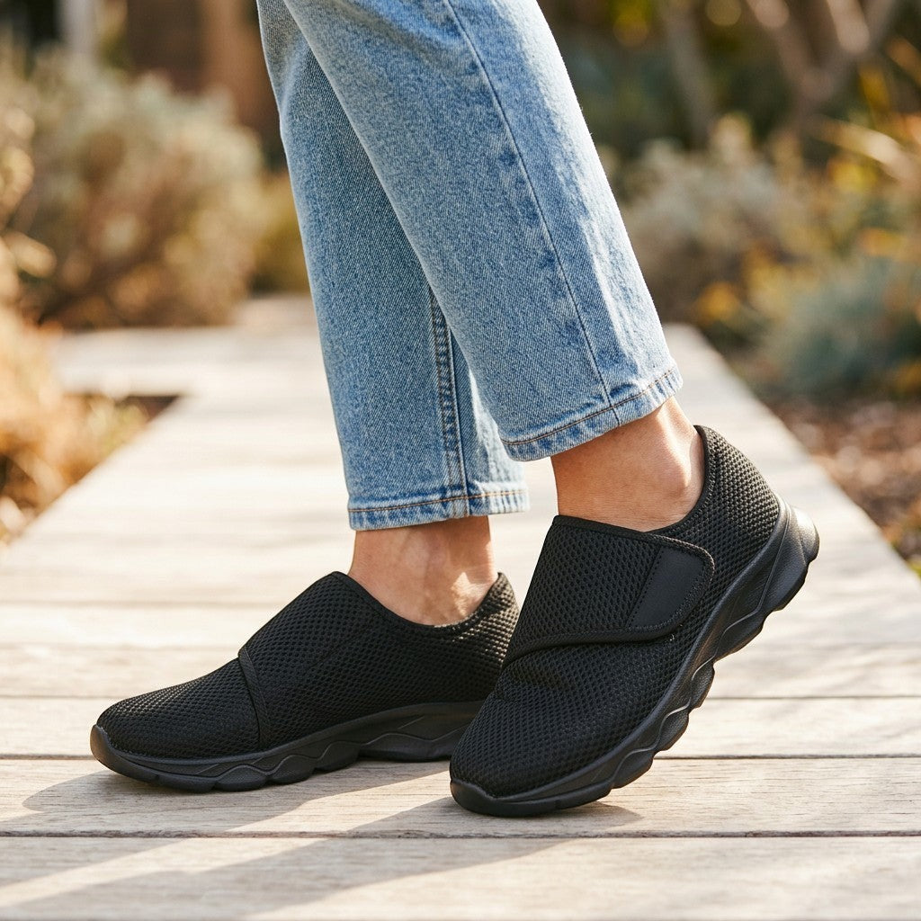 Basket Confort pour Pieds Larges en Maille Respirante pour Femme