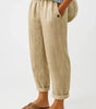 Pantalon à Jambe Large Taille Élastique en Lin pour Femme - Emilia Lane