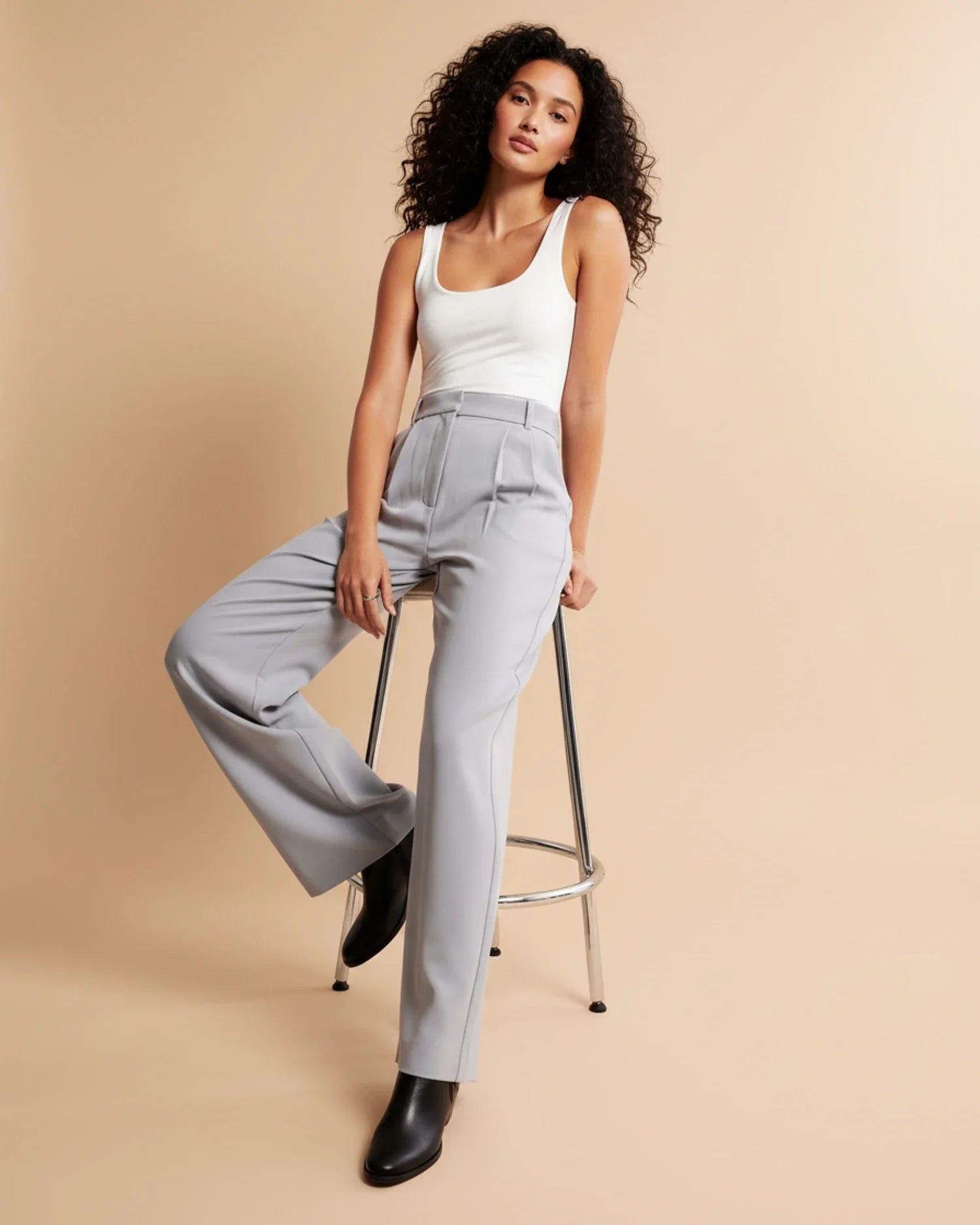 Pantalon à Jambes Larges et Taille Haute pour Femmes - Emilia Lane