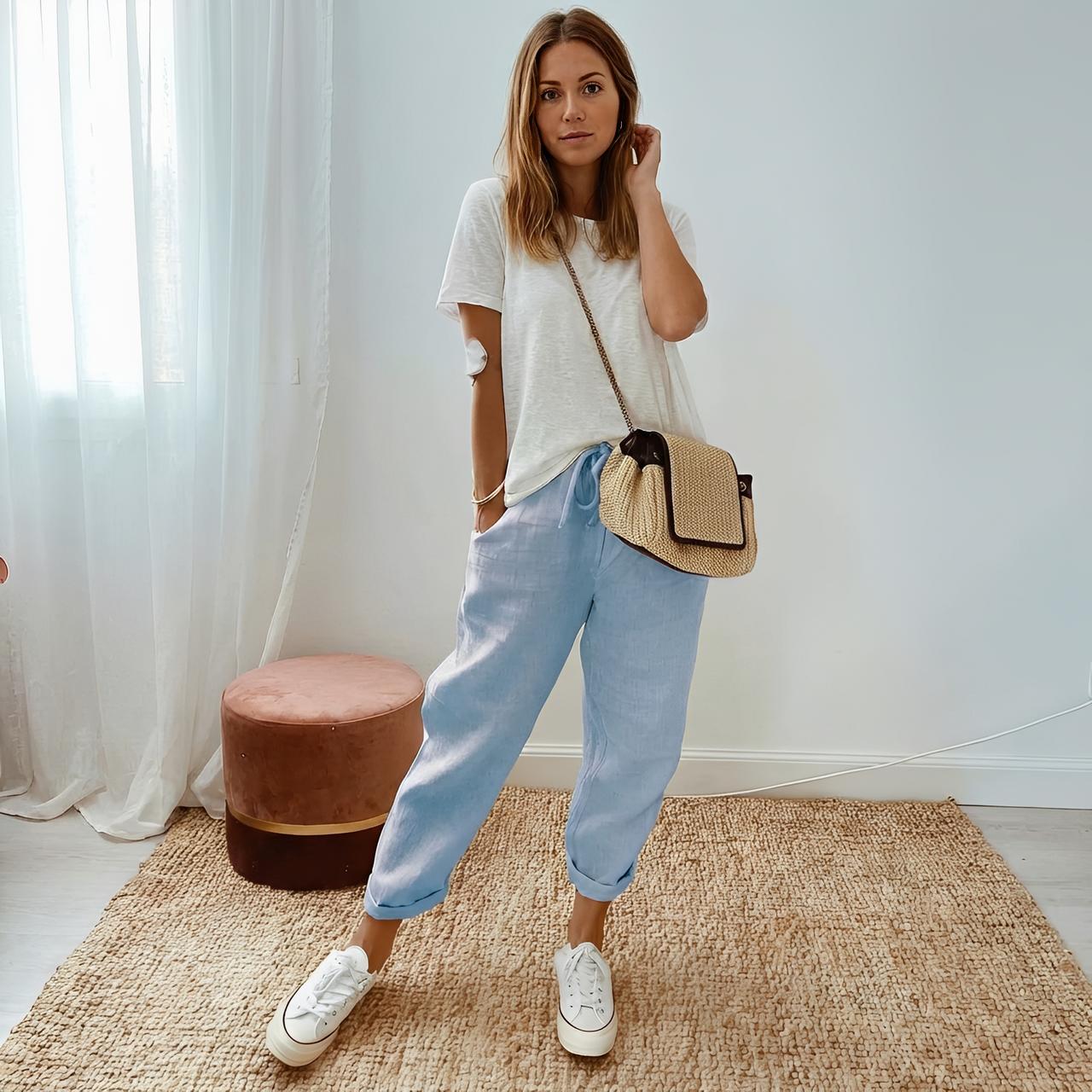 Pantalon Décontracté en Lin pour Femme | Idéal pour l'Été - Emilia Lane