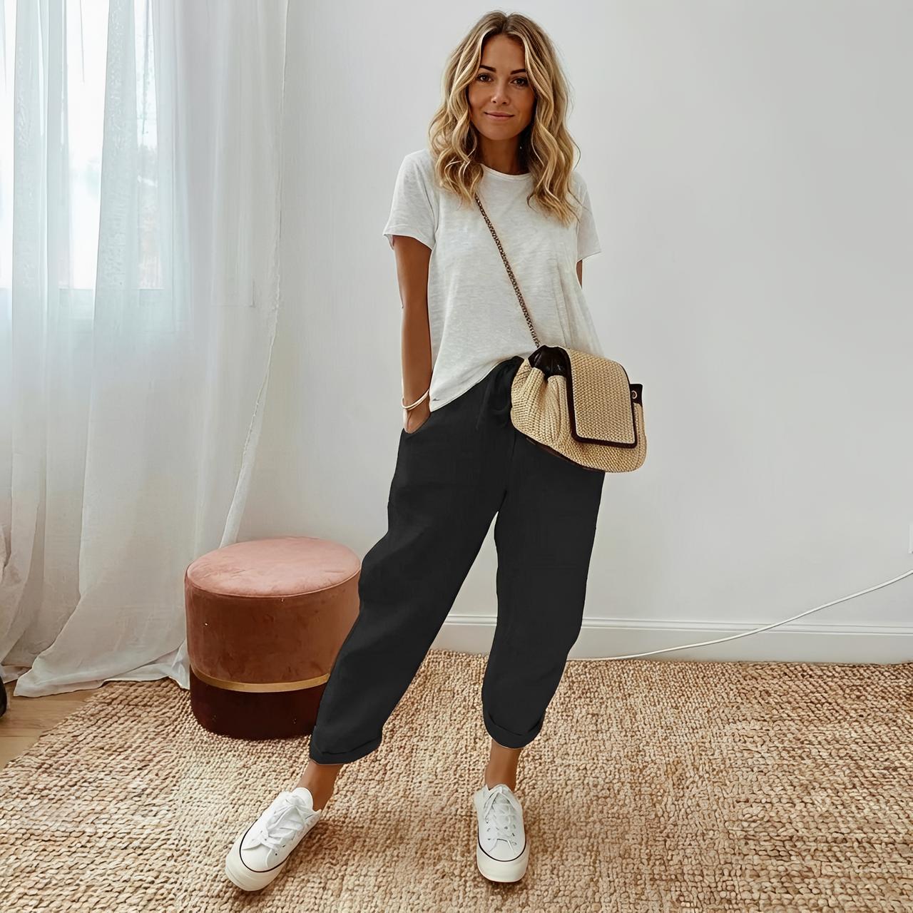 Pantalon Décontracté en Lin pour Femme | Idéal pour l'Été